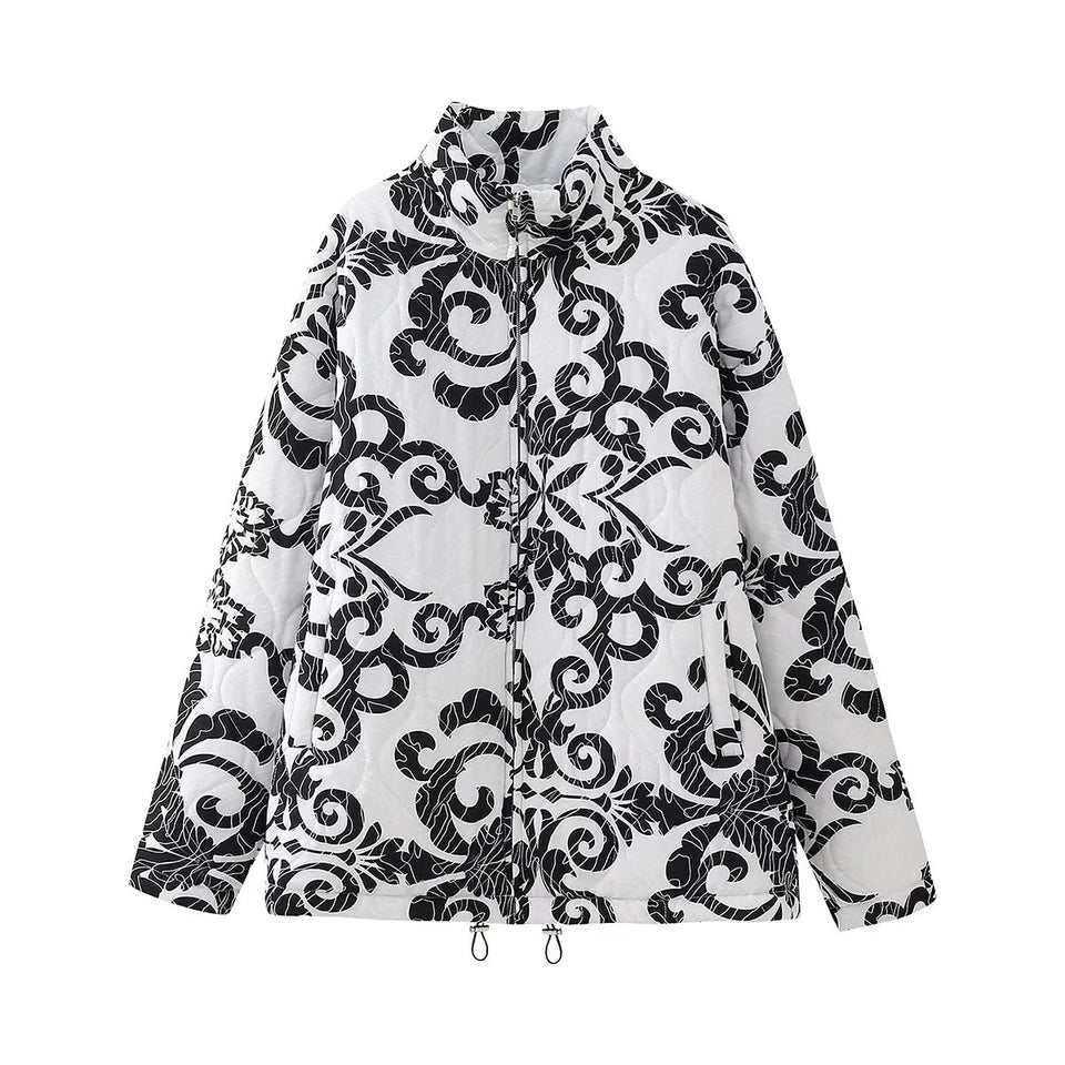 European And American Women's Clothing Printed Cotton Jacket